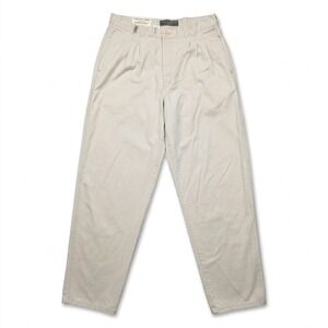 VTG Bugle Boy Original Men's Pleated Chino Pants Khaki Tan 90s Relaxed Fit 34x32